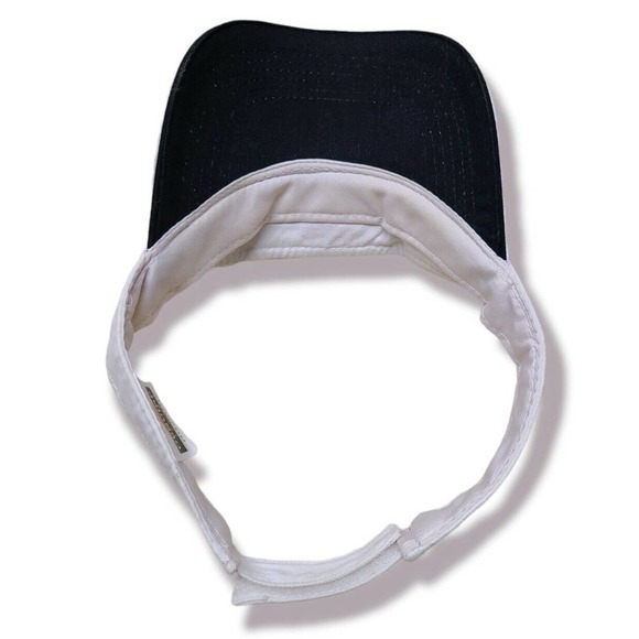 VTG 90's Miller Genuine Draft Beach Volleyball White Sun Visor Hat Golf - Picture 4 of 4